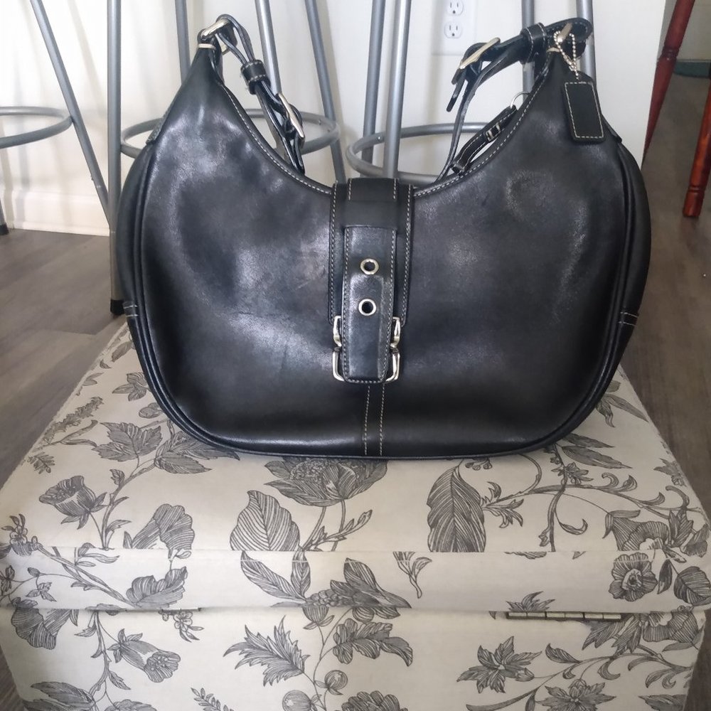 Coach Black Leather Hobo